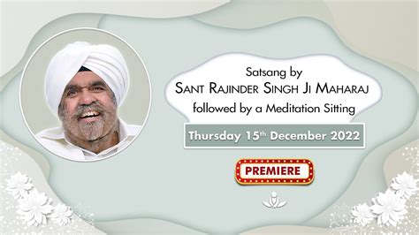 Satsang By Sant Rajinder Singh Ji Maharaj - Dec 15, 2022 - YouTube