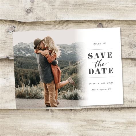 Save the Date Template With Photo Card Photoshop Template | Etsy