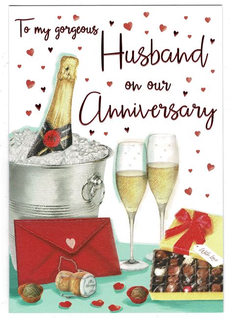 Husband Wedding Anniversary Card 'To My Gorgeous Husband On Our ...