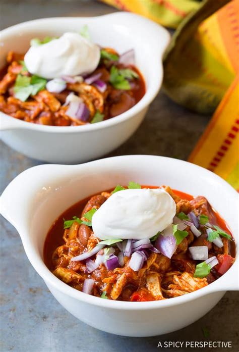 Crockpot Chicken Chili (with Roasted Red Peppers) - A Spicy Perspective