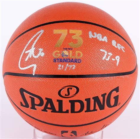 Stephen Curry Signed LE "73 Wins" Official NBA Game Ball Series Basketball Inscribed "NBA Rec 73 ...