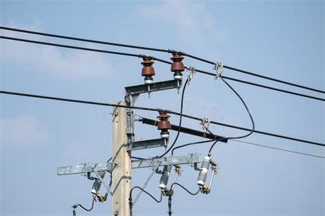 Power line insulators. stock image. Image of pylon, electrical - 65861639