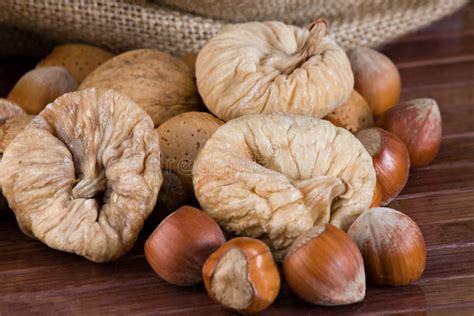 Nuts and dried figs stock photo. Image of december, sack - 22374542