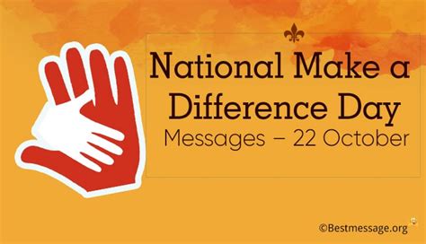 National Make a Difference Day Messages and Quotes