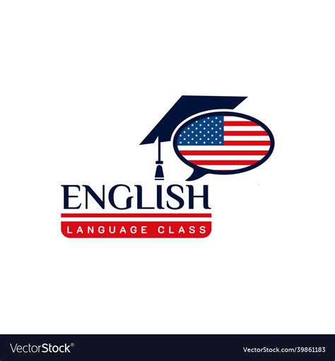 Usa english language class logo language exchange Vector Image