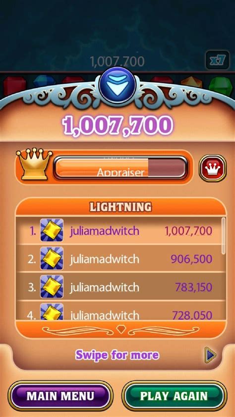 1m+ Lightning mode Bejeweled 3 Mobile version : r/Bejeweled