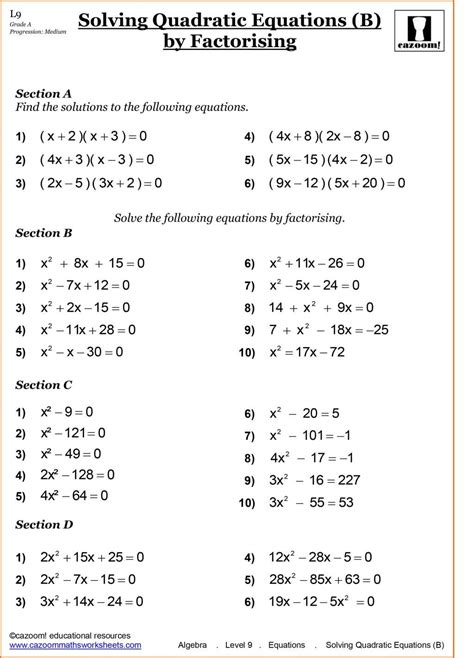 Year 6 Algebra Worksheets