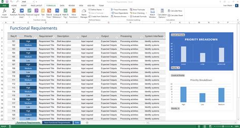 Functional Requirements Specification – MS Word & Excel Template