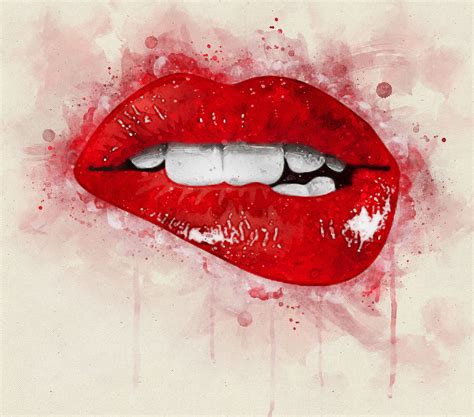 Watercolour - Lips - I Want... | Watercolor, Unique items products ...