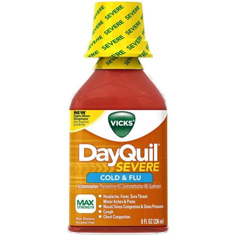 Vicks DayQuil Severe Cold & Flu Relief Liquid 8 Fl Oz( 236mL) | Silver Rod Pharmacy