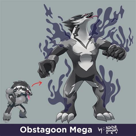 Obstagoon, gave him a dark aura, from Pokemon Sword and Shield, Pokemon ...