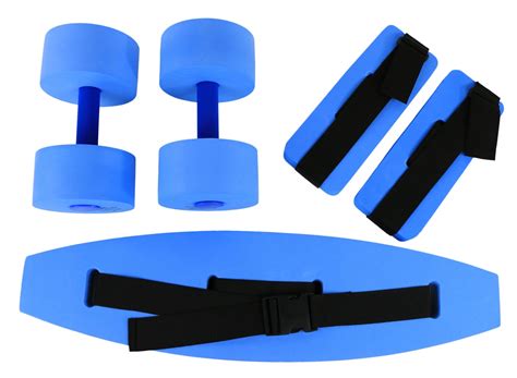 Deluxe aquatic exercise kit (jogger belt, ankle cuffs, hand bars), medium, blue | PTShops ...