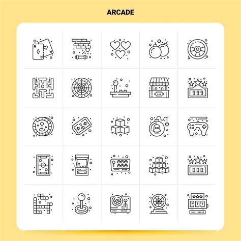 OutLine 25 Arcade Icon set Vector Line Style Design Black Icons Set Linear pictogram pack Web ...