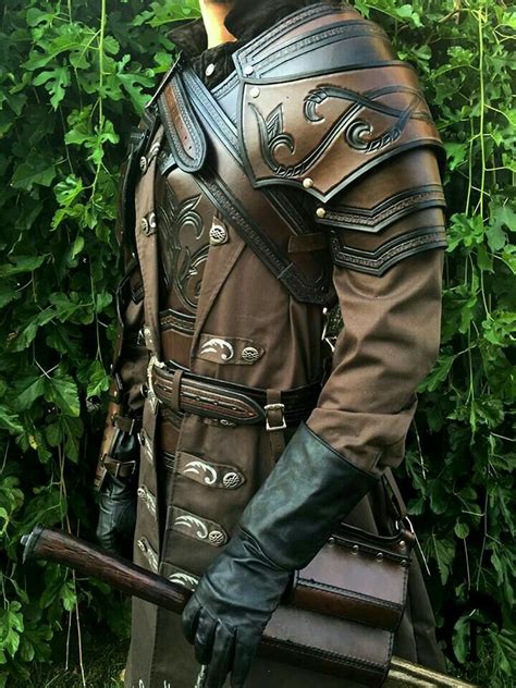 Leather coat but w/ shin guards? | Costume armour, Leather armor ...