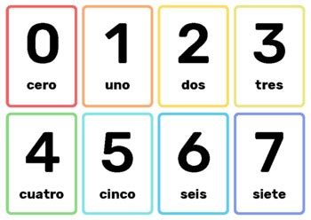 Los números - Flashcards - Spanish numbers - Language learning | TpT