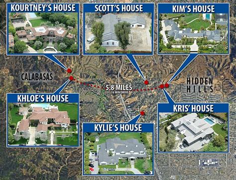 Aerial photos reveal Kim, Kourtney, Khloe, Kylie and Kris' LA mansions ...