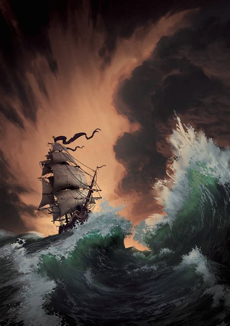 Download Pirate Ship In Storm Wallpaper | Wallpapers.com