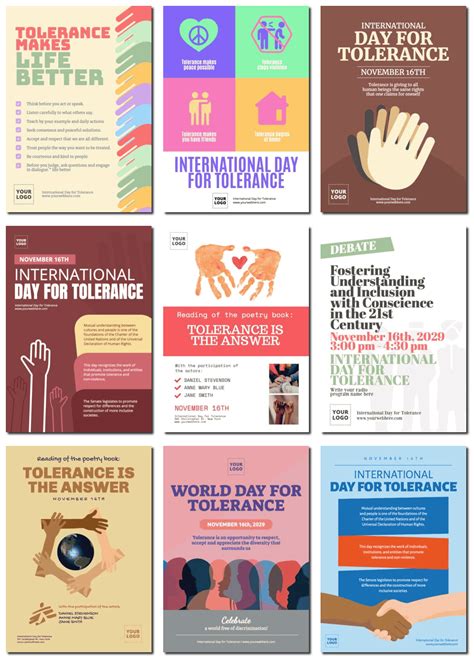 International Day for Tolerance Poster Templates