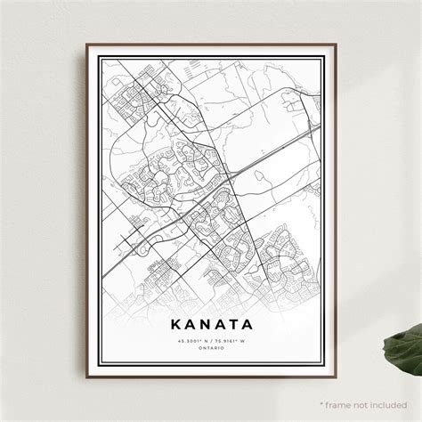 Kanata Map Print, Kanata Street Map Poster, Canada, Modern Minimalist ...