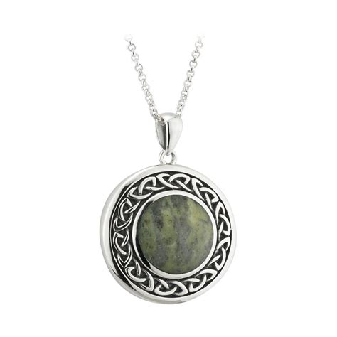 Connemara Marble & Sterling Silver Celtic Necklace Made in Ireland ...