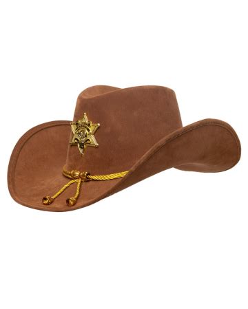 Brown Sheriff Hat With Star & Gold Tassels buy | - Karneval Universe