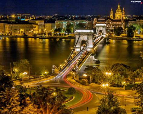 Night, bridge, Budapest, River - Full HD Wallpapers: 1920x1536