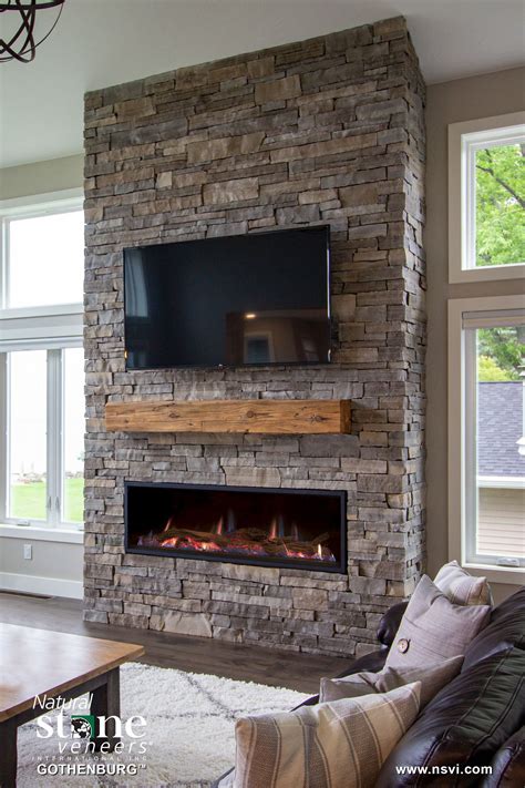 Gothenburg | Natural Stone Veneers Inc. | Stone fireplace wall ...