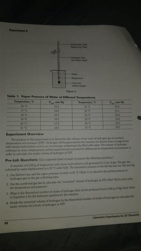 Solved Experiment 8 Eudiometer (Gas Measuring Tube) | Chegg.com