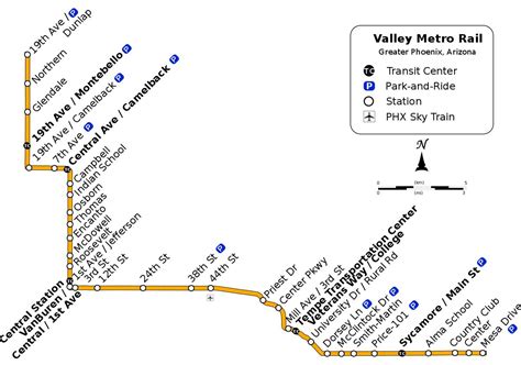 Valley metro bus map - Valley metro bus route map (Arizona - USA)