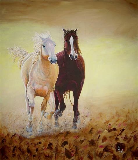 Galloping Horses Painting by Shirley Wellstead | Fine Art America