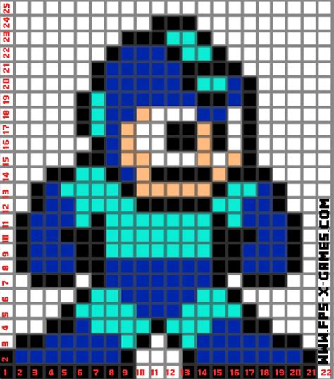 Megaman Minecraft building idea Pixel Quilt Pattern, Pixel Quilting ...