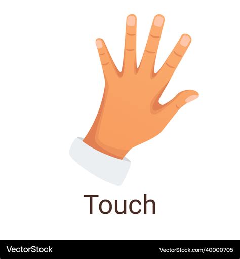 One of five senses - touch Royalty Free Vector Image