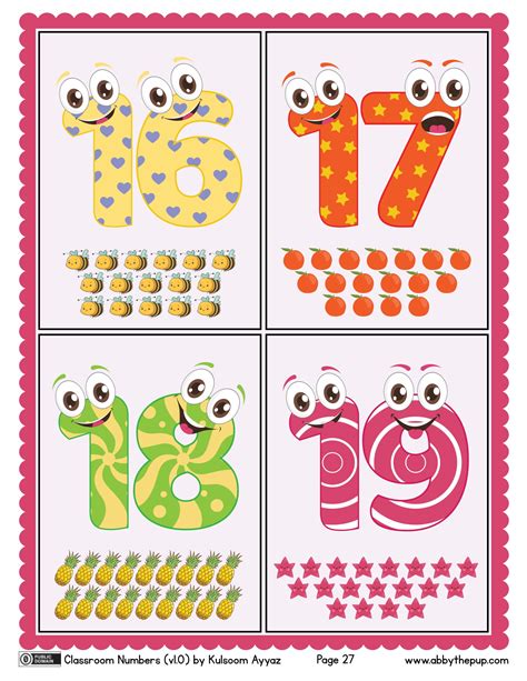 Small Classroom Numbers flashcards | Free Printable Papercraft Templates