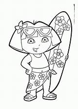 Dora Beach Coloring Pages sketch template
