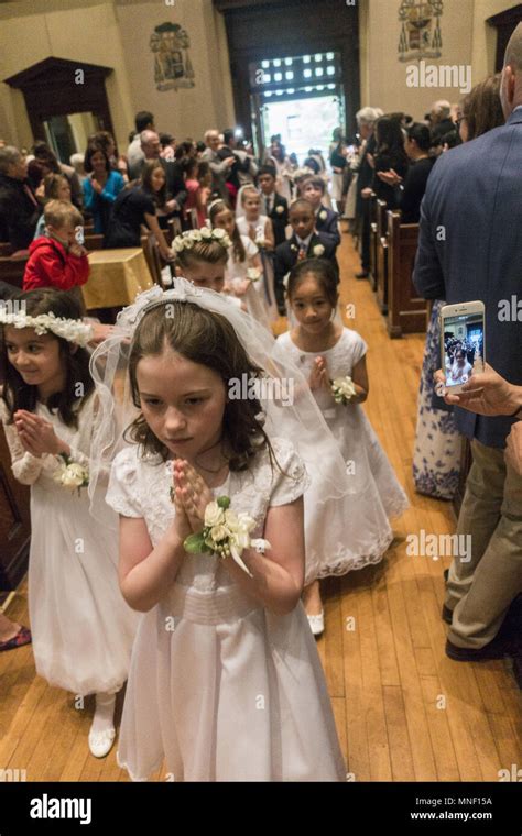 First Holy Communion ceremony for children at a Catholic Church in ...