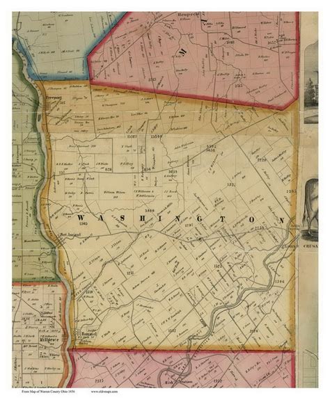 Washington, Ohio 1856 Old Town Map Custom Print - Warren Co. - OLD MAPS