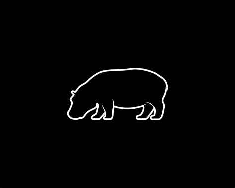 hippopotamus outline vector silhouette 11856267 Vector Art at Vecteezy