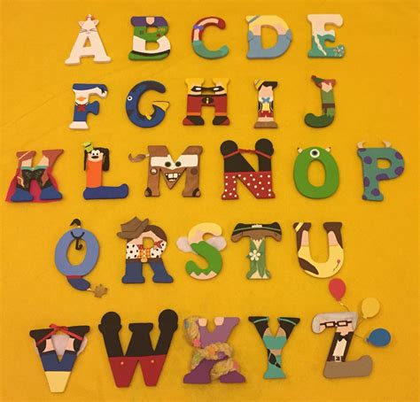 The alphabet made up of different Disney characters. Great for a daycare or a kids room ...