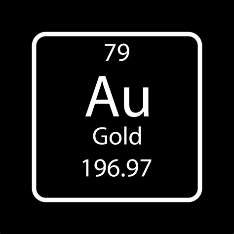 Gold symbol. Chemical element of the periodic table. Vector ...