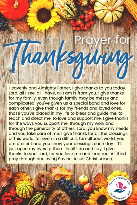 Prayer for Thanksgiving - Prayer & Possibilities