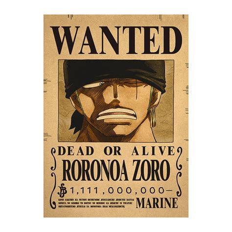 Affiche Wanted One Piece Roronoa Zoro 2 | Laboutique-Onepiece