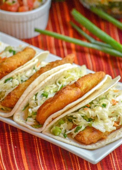 Beer Battered Fish Tacos with Cilantro Slaw - 4 Sons 'R' Us