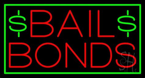 Bail Bonds With Dollar Logo LED Neon Sign - Bail Bonds Neon Signs - Everything Neon