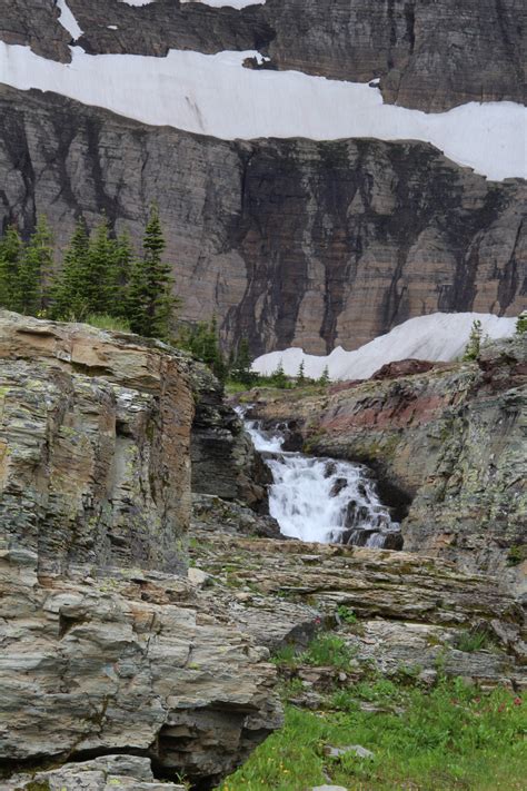 Waterfall In Glacier Park Free Stock Photo - Public Domain Pictures