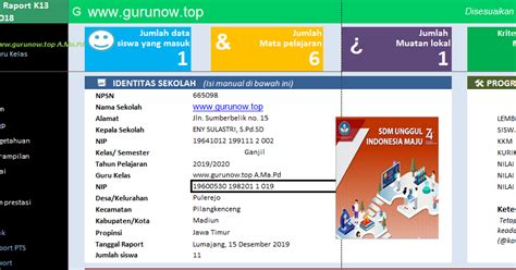 Aplikasi Raport K13 Kelas 5 SD Semester 1 Revisi 2022 - KURIKULUM MERDEKA