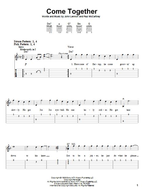 Come Together by The Beatles - Easy Guitar Tab - Guitar Instructor