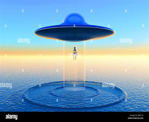 science fiction illustration,alien teleportation Stock Photo - Alamy