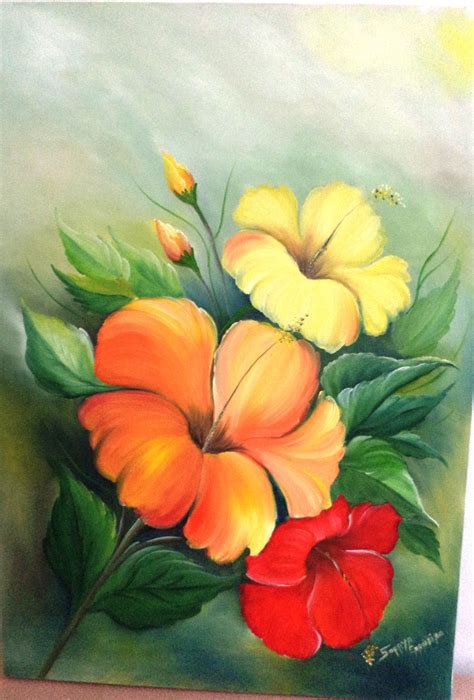 Óleo sobre tela | Pinturas florales, Pintura en tela flores, Pintura en ...