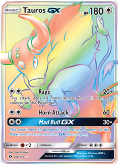 Tauros GX - Sun & Moon #156 Pokemon Card