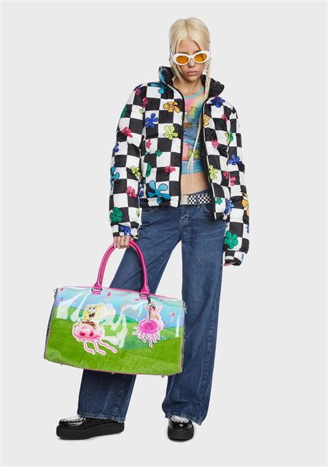 Dolls Kill x SpongeBob Vinyl Jelly Fish Fields Print Weekender Bag